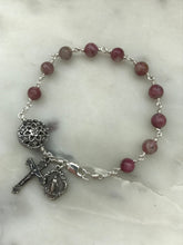 Load image into Gallery viewer, Pink Tourmaline Rosary Bracelet - All Sterling - Wire-wrapped CeCeAgnes
