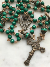 Load image into Gallery viewer, Beautiful Green Malachite Rosary - Bronze CeCeAgnes
