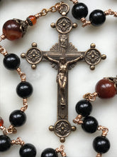 Load image into Gallery viewer, Large Black Onyx Rosary - Bronze Medals CeCeAgnes
