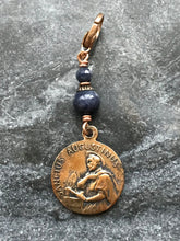 Load image into Gallery viewer, Bag Charm Our Lady of Good Counsel Zipper Pull - Bronze and Sapphire - Saint Augustine
