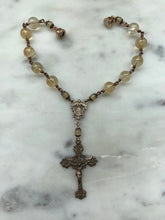 Load image into Gallery viewer, Auto Rosary - Bronze and Citrine - Car Rosary - Rear View Mirror Rosary
