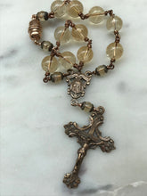 Load image into Gallery viewer, Auto Rosary - Bronze and Citrine - Car Rosary - Rear View Mirror Rosary
