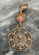 Load image into Gallery viewer, Bag Charm -  First Communion Zipper Pull - Bronze and Peach Quartz
