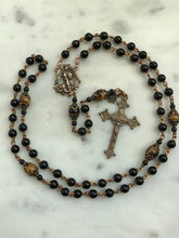 Load image into Gallery viewer, Black Onyx Rosary - Saint Michael - Bronze Medals CeCeAgnes
