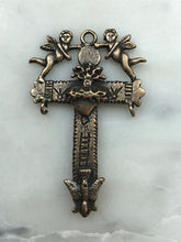 Load image into Gallery viewer, Yalalag Sacred Heart Cross Medal: 262 Bronze Antique Reproduction
