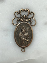 Load image into Gallery viewer, Saint Patrick Medal: 1518 Bronze Antique Rosary Center (1 1/4")

