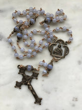 Load image into Gallery viewer, Beautiful Rosary - Blue Lace Agate - Bronze  - Wire-Wrapped CeCeAgnes
