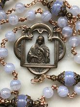 Load image into Gallery viewer, Beautiful Rosary - Blue Lace Agate - Bronze  - Wire-Wrapped CeCeAgnes
