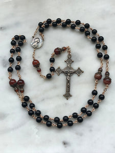 Black Onyx Rosary - Bronze Medals - Virgo Maria CeCeAgnes