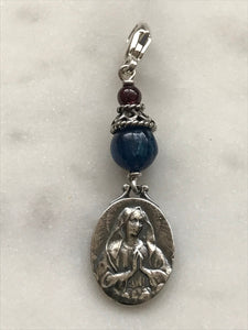 Our Lady Of Lourdes Bag Charm - Zipper Pull - All Sterling Silver CeCeAgnes