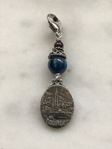 Our Lady Of Lourdes Bag Charm - Zipper Pull - All Sterling Silver CeCeAgnes