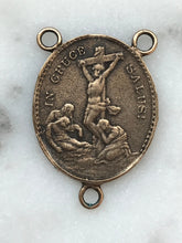 Load image into Gallery viewer, Seven Sorrows Rosary Center - Bronze  - Antique Reproduction 1488 CeCeAgnes Rosary Parts
