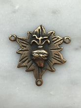 Load image into Gallery viewer, Sacred Heart Rosary Center - Bronze or Sterling Silver - Antique Reproduction 561 CeCeAgnes Rosary Parts
