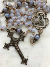 Load image into Gallery viewer, Beautiful Rosary - Blue Lace Agate - Bronze  - Wire-Wrapped CeCeAgnes
