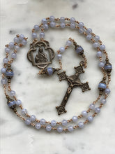 Load image into Gallery viewer, Beautiful Rosary - Blue Lace Agate - Bronze  - Wire-Wrapped CeCeAgnes
