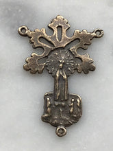 Load image into Gallery viewer, Our Lady of Fatima Rosary Centerpiece: 1238 Antique Bronze or Sterling Silver (1 1/2")

