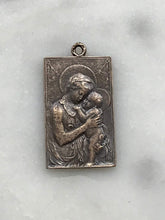 Load image into Gallery viewer, Madonna and Child Medal - Bronze or Sterling Silver - Antique Reproduction 1123 CeCeAgnes Rosary Parts
