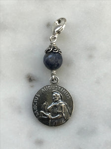 Our Lady of Good Counsel - Saint Augustine Bag Charm - Zipper Pull - All Sterling Silver CeCeAgnes