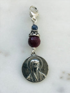 Saint Catherine of Siena Bag Charm - Zipper Pull - All Sterling Silver CeCeAgnes