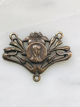 Load image into Gallery viewer, Mary Rosary Center - Bronze or Sterling Silver- 030 CeCeAgnes Rosary Parts
