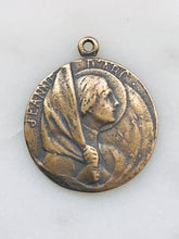 Load image into Gallery viewer, Saint Joan of Arc Medal: 1070 Bronze Antique Reproduction (1 inch)
