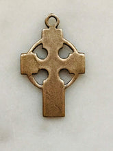 Load image into Gallery viewer, Medal - Celtic Cross - Bronze  - Antique Reproduction 1276 CeCeAgnes Rosary Parts
