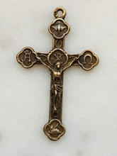 Load image into Gallery viewer, Alpha Omega Crucifix -  Bronze - Antique Reproduction 832 CeCeAgnes Rosary Parts
