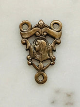 Load image into Gallery viewer, Jesus and Mary Rosary Center - Bronze - 451 CeCeAgnes Rosary Parts
