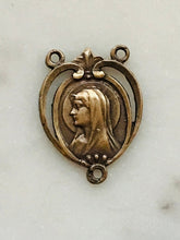 Load image into Gallery viewer, Mary Rosary Center - Bronze - 551 CeCeAgnes Rosary Parts
