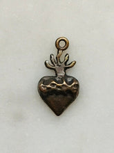 Load image into Gallery viewer, Medal - Tiny Sacred Heart - Bronze  - Antique Reproduction 267 CeCeAgnes Rosary Parts
