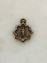 Load image into Gallery viewer, Tiny Miraculous Medal - Bronze  - Antique Reproduction 1201 CeCeAgnes Rosary Parts
