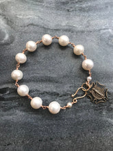 Load image into Gallery viewer, Pearl Bronze Rosary Bracelet - Miraculous Medal
