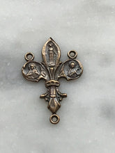 Load image into Gallery viewer, Rosary Centerpiece - Bronze  - Antique Reproduction 452 CeCeAgnes Rosary Parts
