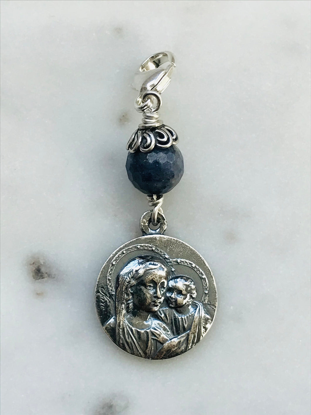 Our Lady of Good Counsel - Saint Augustine Bag Charm - Zipper Pull - All Sterling Silver CeCeAgnes