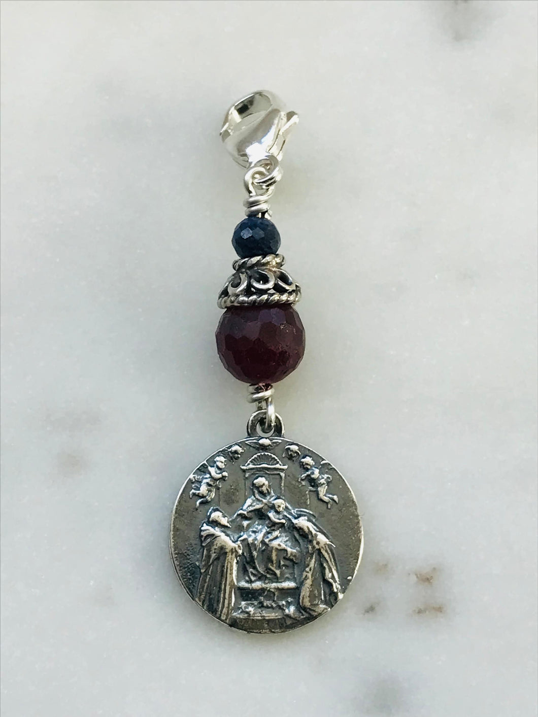 Saint Catherine of Siena Bag Charm - Zipper Pull - All Sterling Silver CeCeAgnes