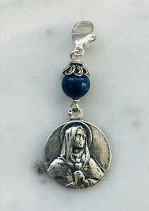 Our Lady of Sorrows Holy Face of Jesus Bag Charm - Zipper Pull - All Sterling Silver CeCeAgnes