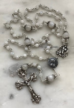 Load image into Gallery viewer, Moonstone Rosary - Sterling Silver - Virgo Maria Center -French Crucifix - Saint Michael Medal CeCeAgnes
