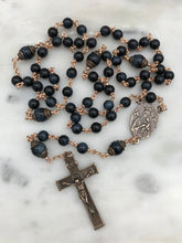 Load image into Gallery viewer, Blue Tiger Eye Rosary - Bronze - OL of Good Hope CeCeAgnes
