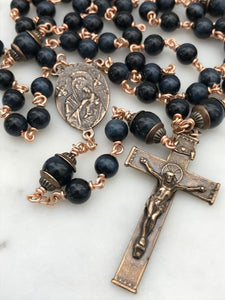 Blue Tiger Eye Rosary - Bronze - OL of Good Hope CeCeAgnes