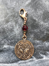 Load image into Gallery viewer, Bag Charm Holy Spirit Zipper Pull - Confirmation Gift - Bronze and Red Crystal
