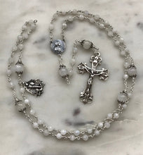 Load image into Gallery viewer, Moonstone Rosary - Sterling Silver - Virgo Maria Center -French Crucifix - Saint Michael Medal CeCeAgnes
