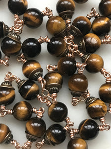 Saint Anthony Chaplet - Bronze - Tiger Eye CeCeAgnes