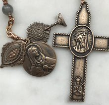 Load image into Gallery viewer, Passion rosary - Labradorite and Bronze - Eucharist - Adoration - Sacred Heart - Immaculate Heart CeCeAgnes
