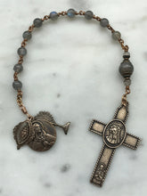 Load image into Gallery viewer, Passion rosary - Labradorite and Bronze - Eucharist - Adoration - Sacred Heart - Immaculate Heart CeCeAgnes
