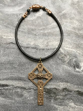 Load image into Gallery viewer, Rearview Mirror Celtic Cross - Bronze or Sterling Silver - Car or Truck Mirror Charm
