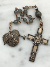 Load image into Gallery viewer, Passion rosary - Labradorite and Bronze - Eucharist - Adoration - Sacred Heart - Immaculate Heart CeCeAgnes
