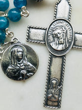 Load image into Gallery viewer, Passion rosary - Apatite and Sterling Silver - Our Lady of Sorrows CeCeAgnes
