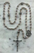 Load image into Gallery viewer, Mixed Metal Saint Michael Rosary - Sterling  Silver and Bronze - Spanish Crucifix - Wire-Wrapped
