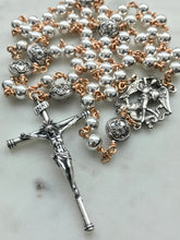 Load image into Gallery viewer, Mixed Metal Saint Michael Rosary - Sterling  Silver and Bronze - Spanish Crucifix - Wire-Wrapped
