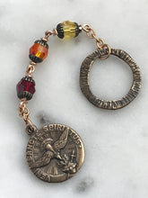 Load image into Gallery viewer, Three Hail Mary Chaplet - Crystal and Bronze Holy Spirit Chaplet CeCeAgnes
